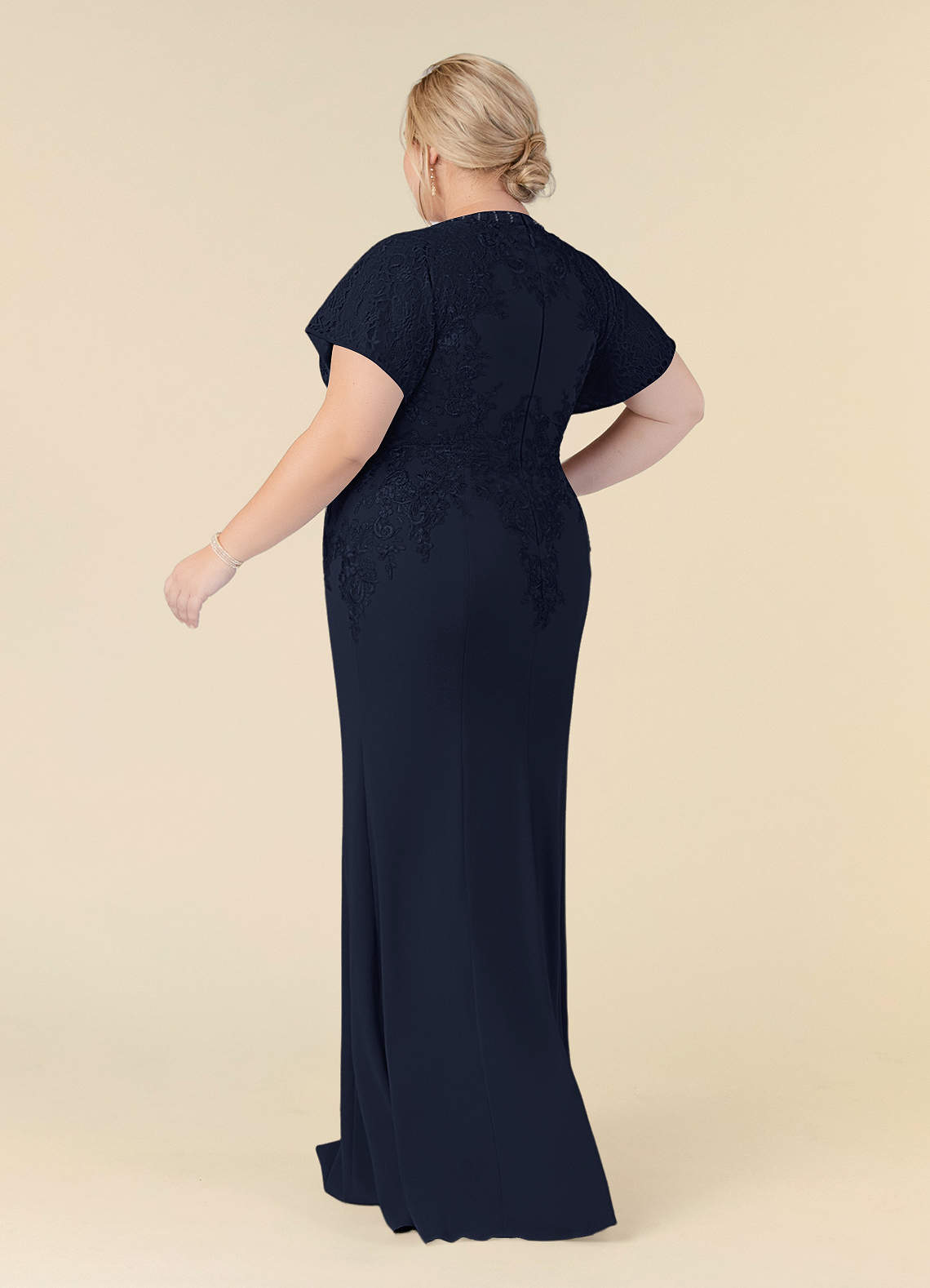 Dark Navy Mermaid Lace Dress