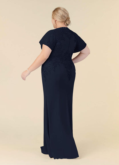 Dark Navy Mermaid Lace Dress