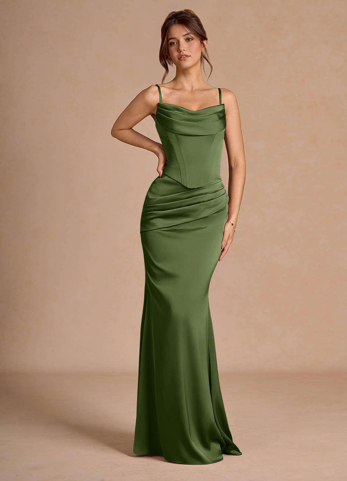Sorrel Olive Green Corset Two-Piece Sets