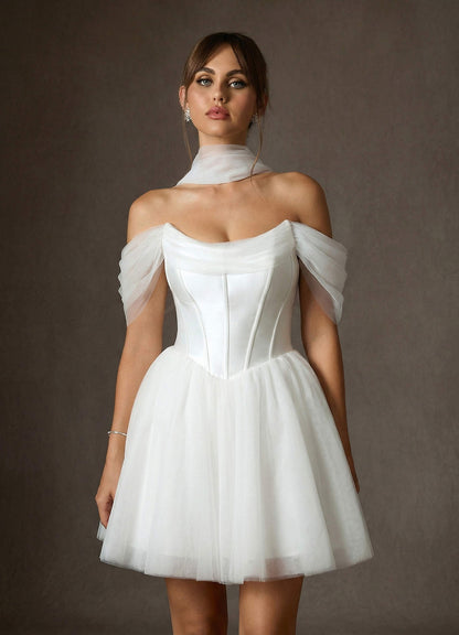 Diamond White A-Line Tulle Dress