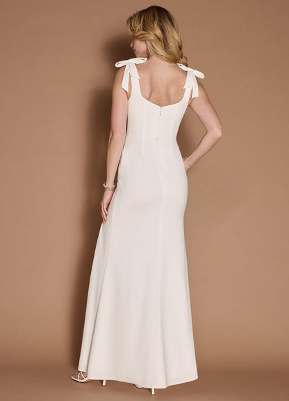 Zaya White Bow Maxi Dress  Dress