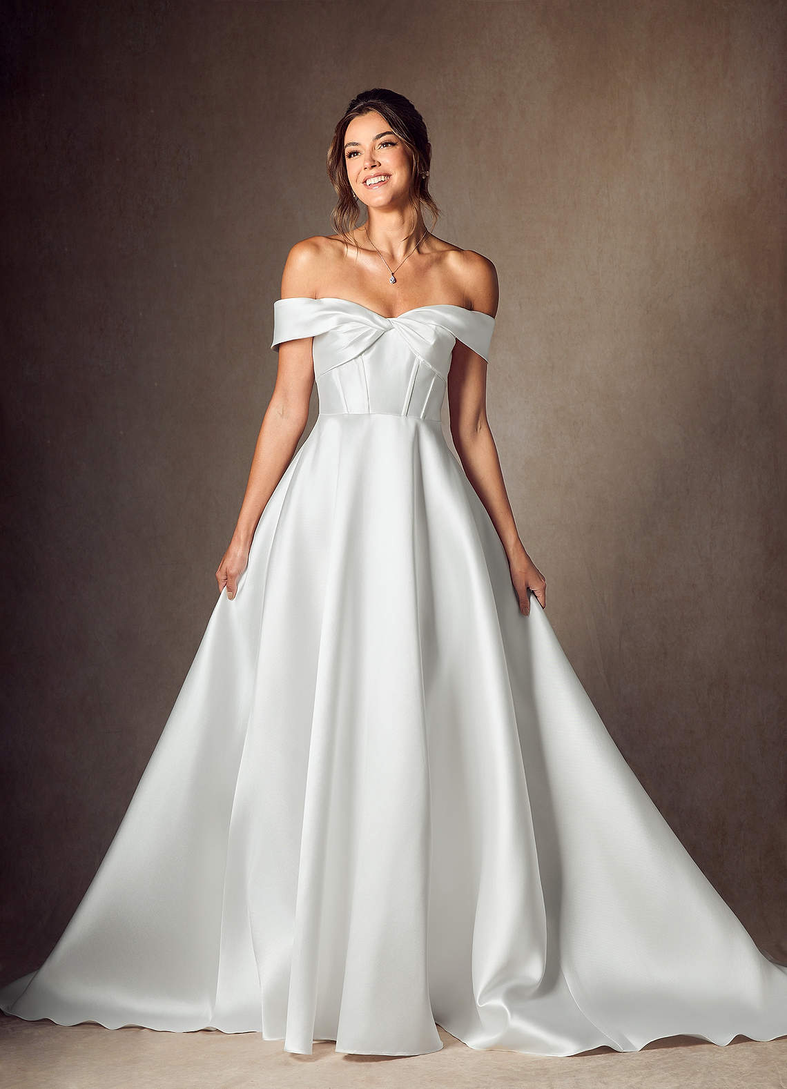 Diamond White A-Line Sweetheart Neckline Mikado Dress