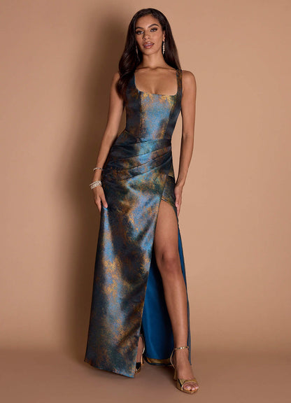 Iliana Teal Bronze Maxi Dress  Dress