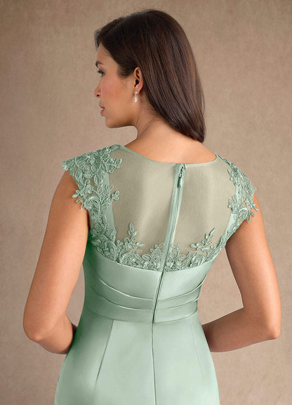 Agave Sheath Pleated Stretch Satin Dress