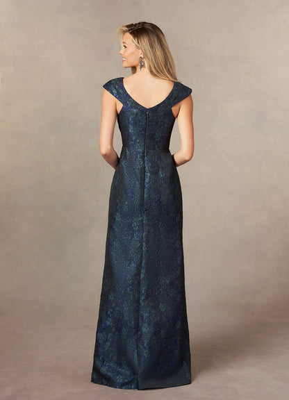 Dark Navy Mermaid Ruched Jacquard Dress