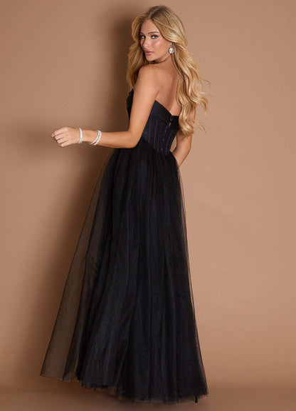 Kasie Black Corset Maxi Dress  Dress