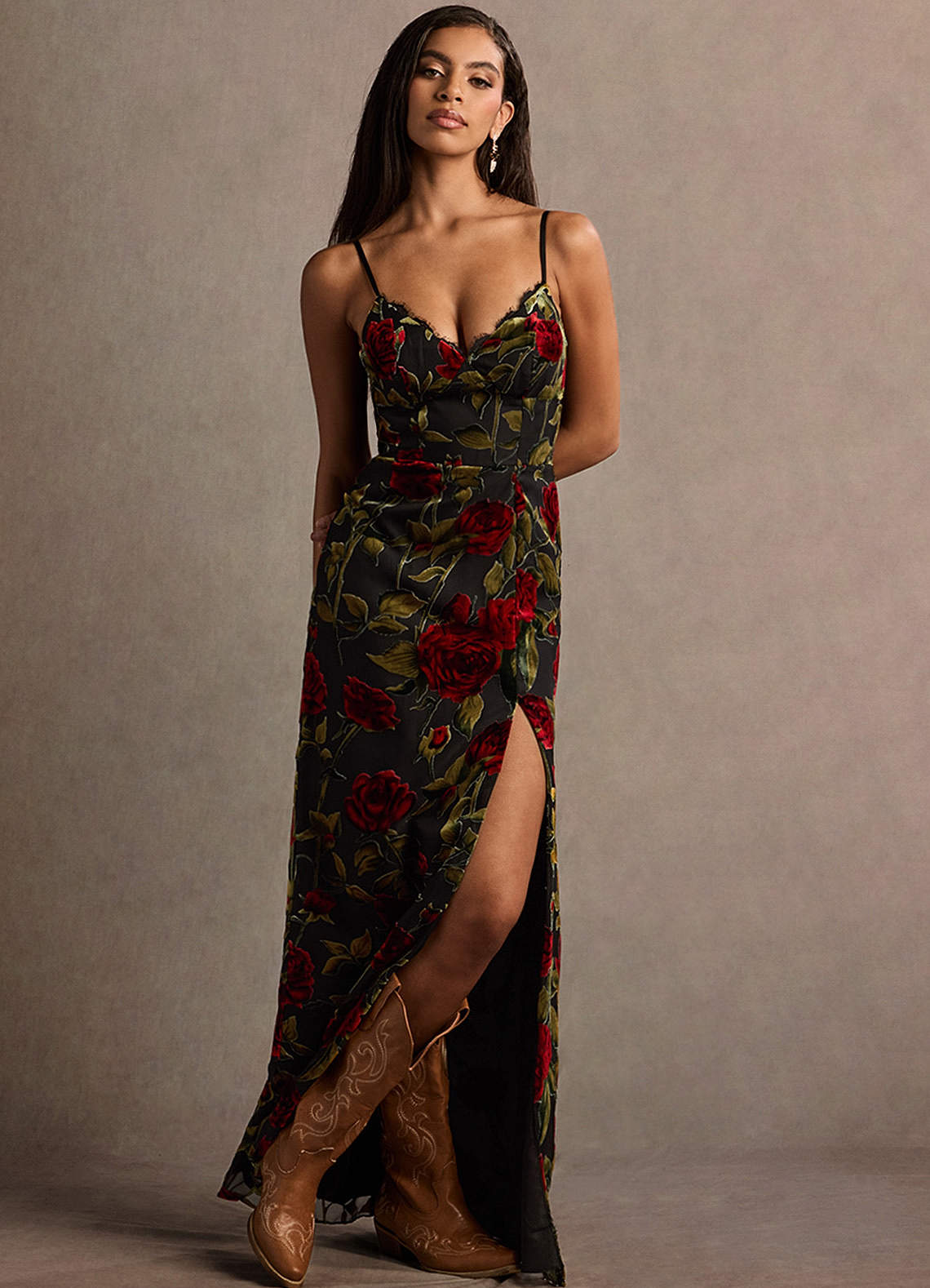 Bellen Black Multi Maxi Dress  Dress