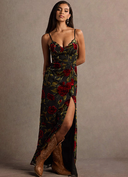 Bellen Black Multi Maxi Dress  Dress
