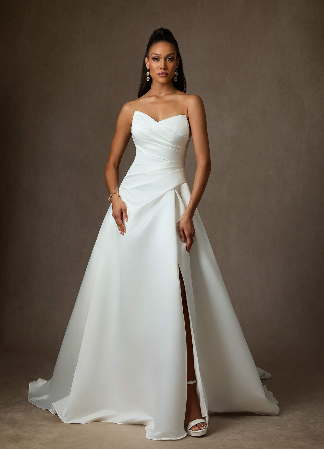 Diamond White A-Line Satin Dress