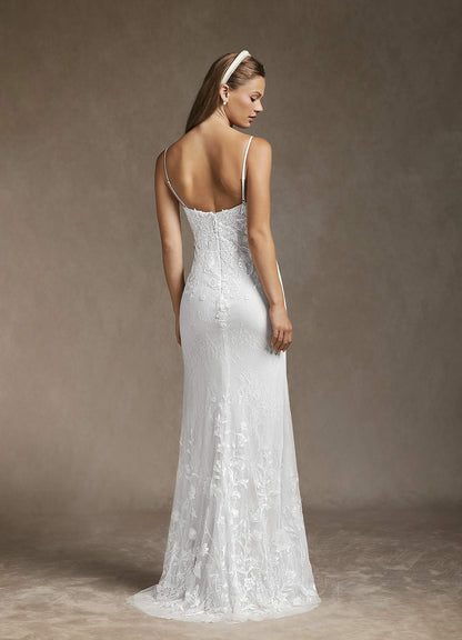 Diamond White Mermaid Sequins Tulle Dress