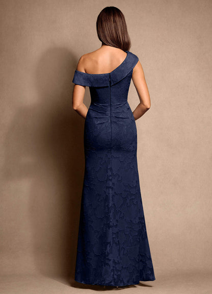 Dark Navy A-Line Pleated Floral Burnout Dress