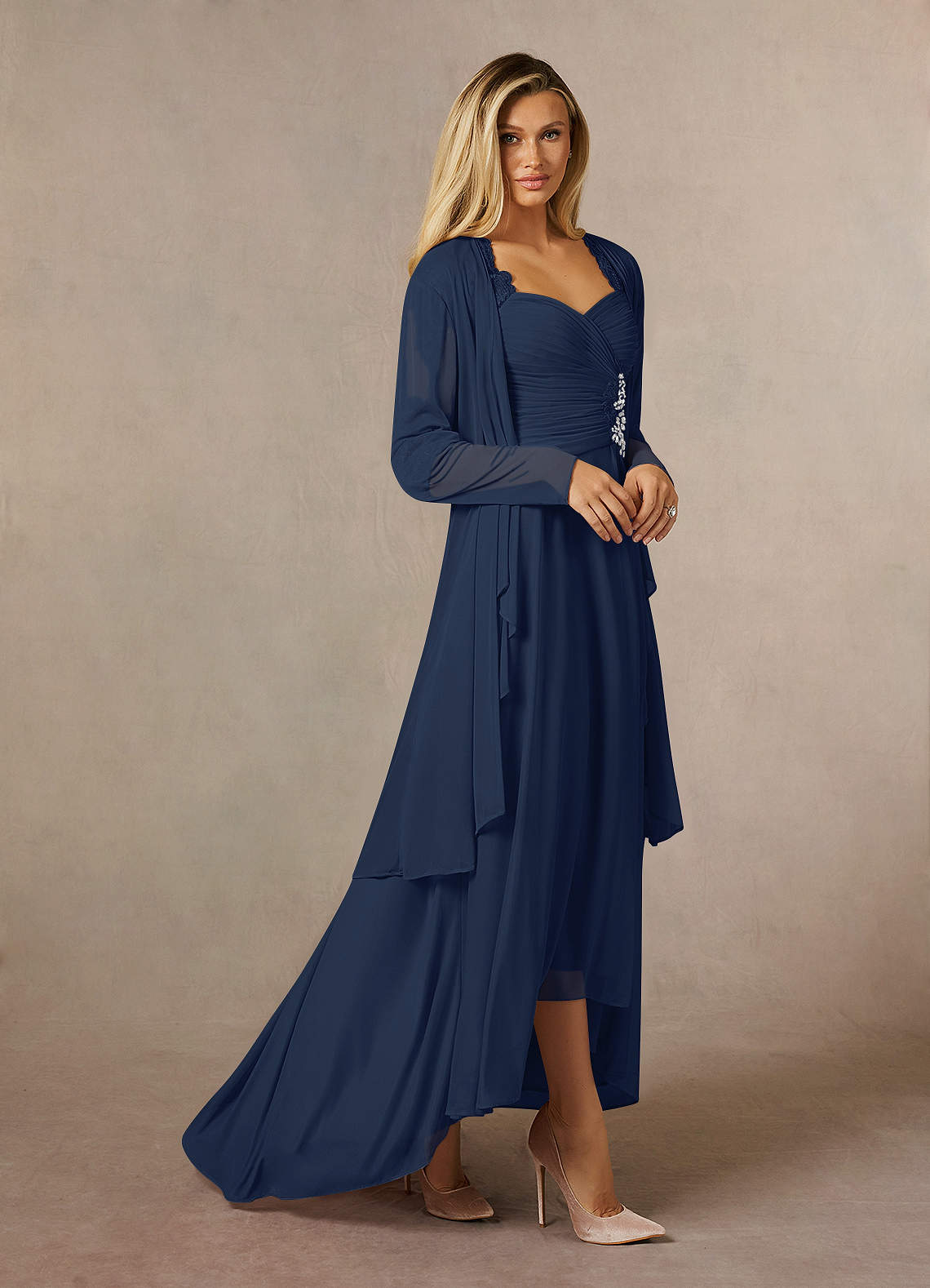 Dark Navy Sheath Sweetheart Sequins Lace Dress