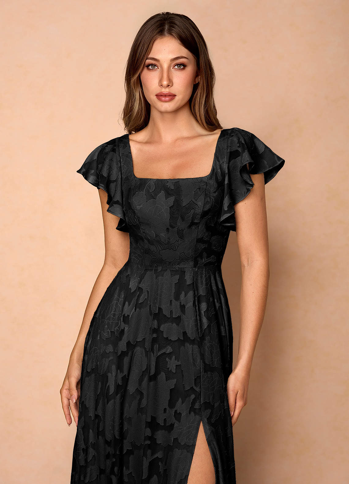 Anna Black Ruffled Maxi Dress  Dress