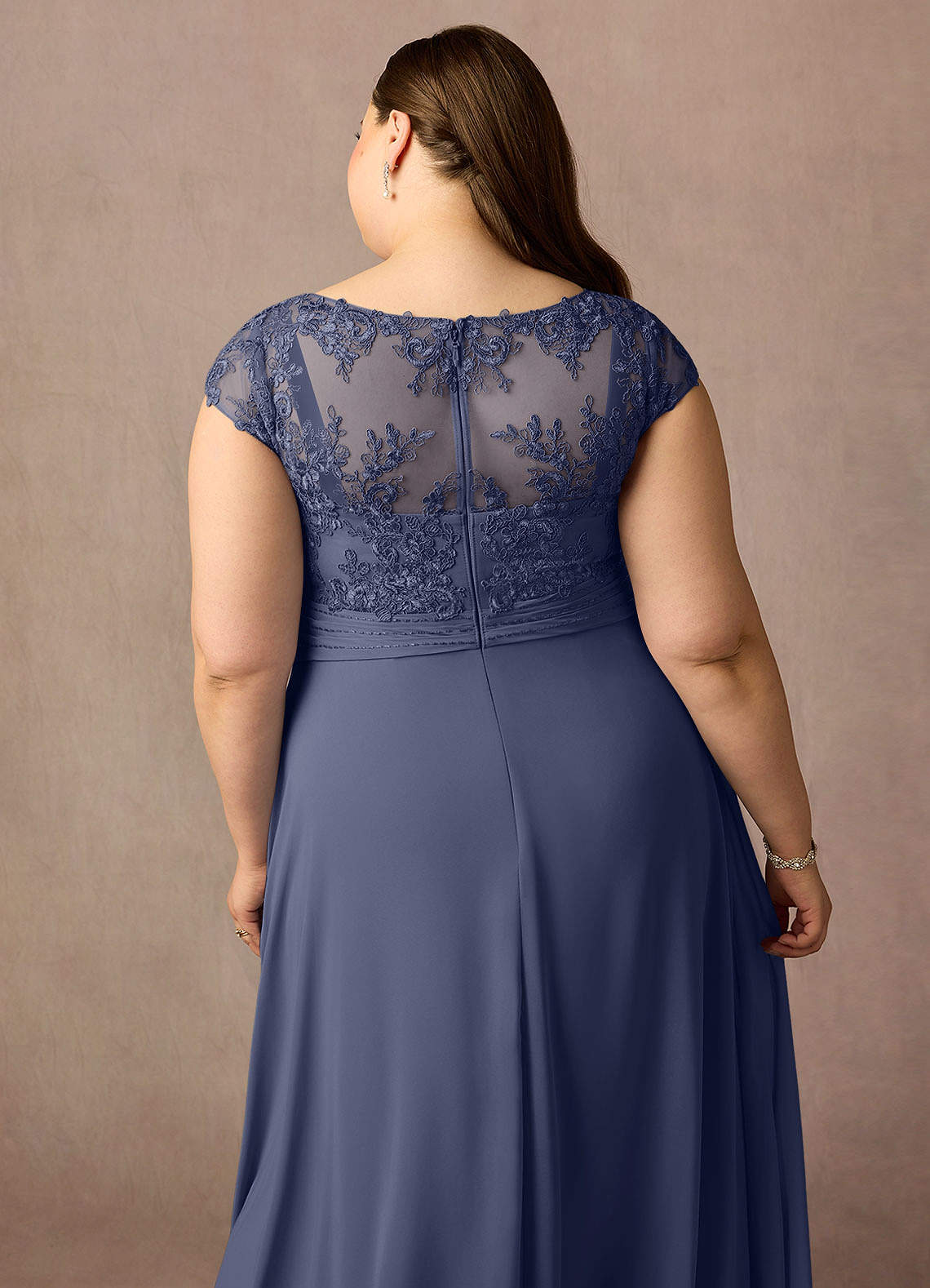 Stormy A-Line Lace Chiffon Dress
