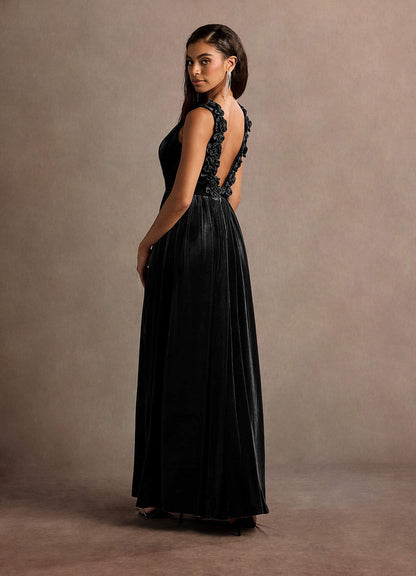 Katniss Black Rose Gown  Dress