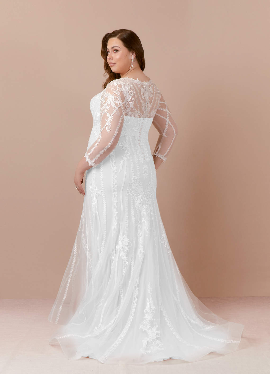 Diamond White Mermaid Scoop Tulle Dress