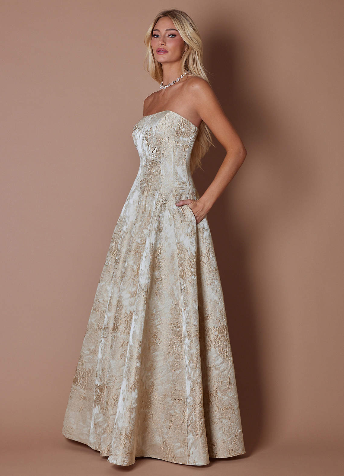 Lory Gold Taupe Gown
