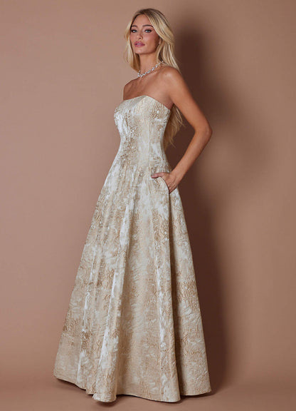 Lory Gold Taupe Gown