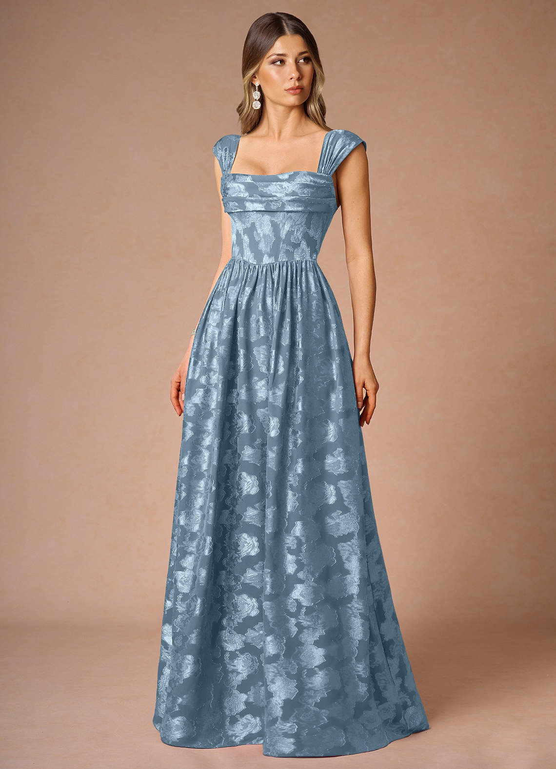 Hazel Dusty Blue Pleated Maxi Dress  Dress
