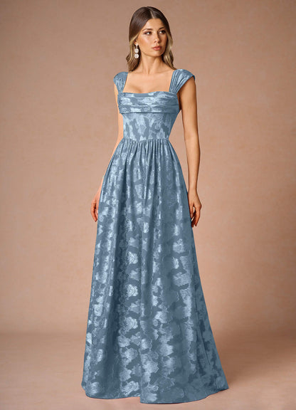 Hazel Dusty Blue Pleated Maxi Dress  Dress