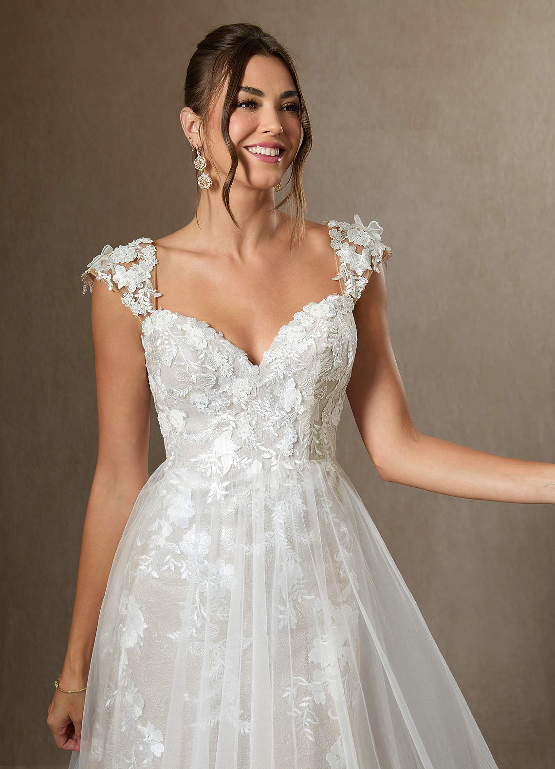 Diamond White A-Line Sweetheart Sequins Tulle Dress