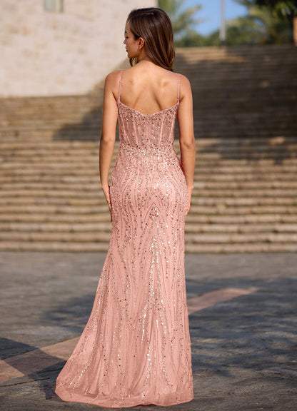 Dazzle Dusty Pink Mermaid Prom Dress  Dress