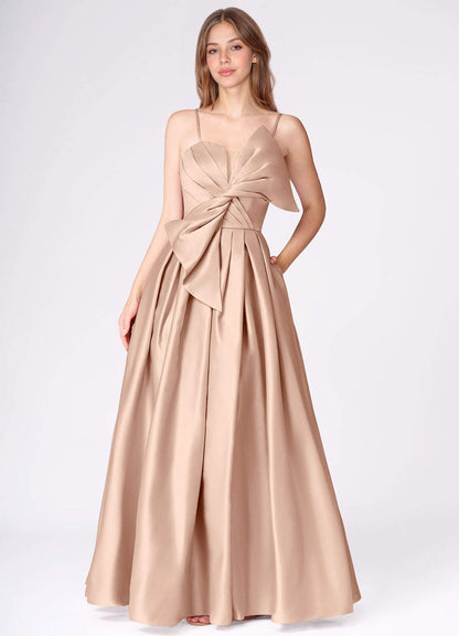 Miebow Blush Pink Strapless Illusion V-Neck Gown  Dress