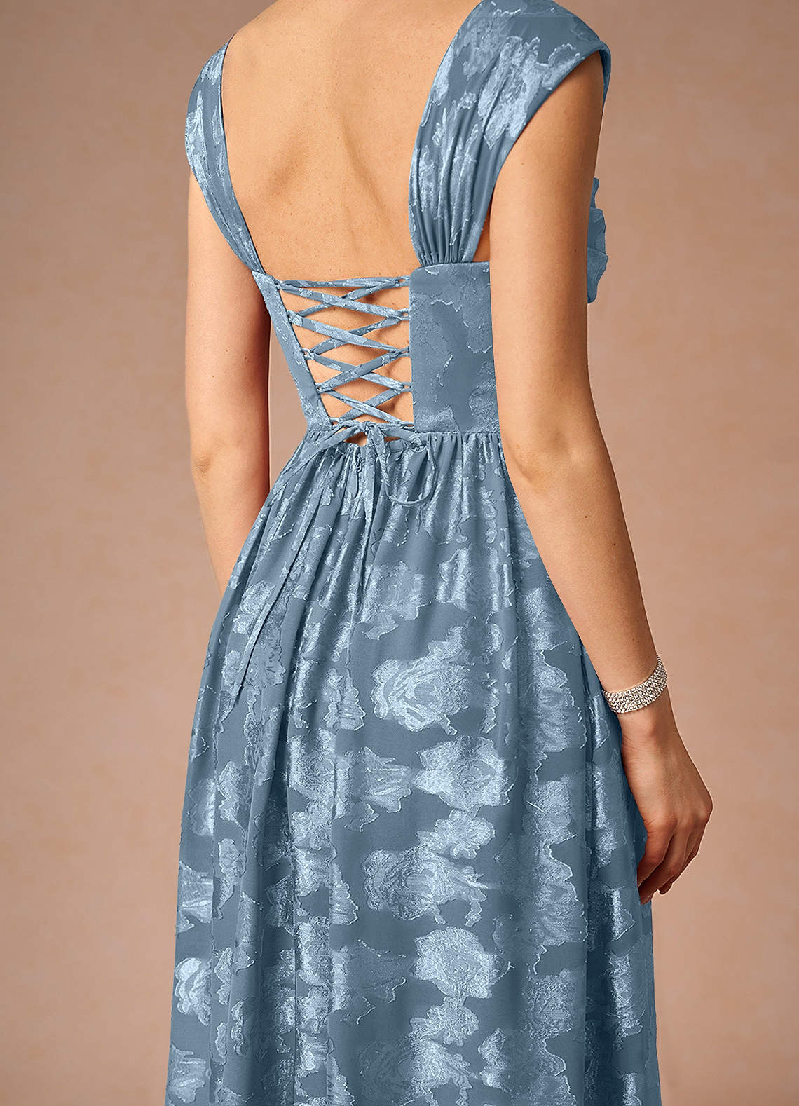 Hazel Dusty Blue Pleated Maxi Dress  Dress