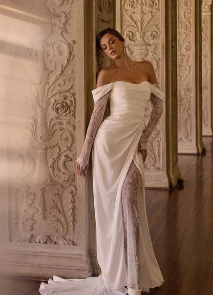Diamond White A-Line Sweetheart Neckline Lace Dress