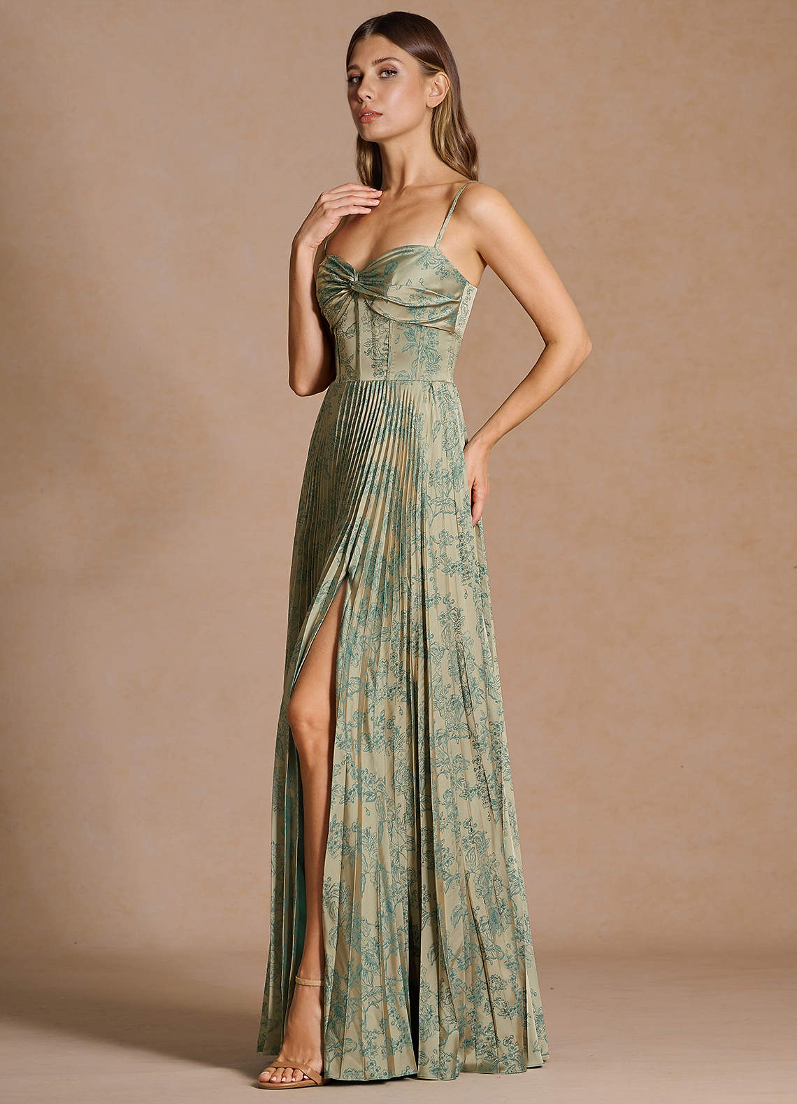 Vesper Platinum Teal Maxi Dress
