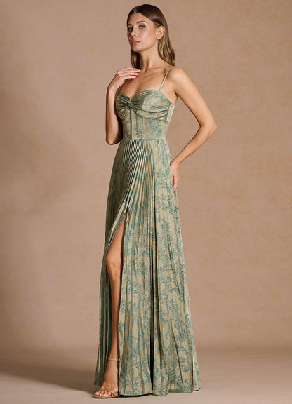 Vesper Platinum Teal Maxi Dress