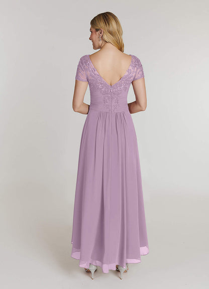 Wisteria A-Line Lace Chiffon Dress