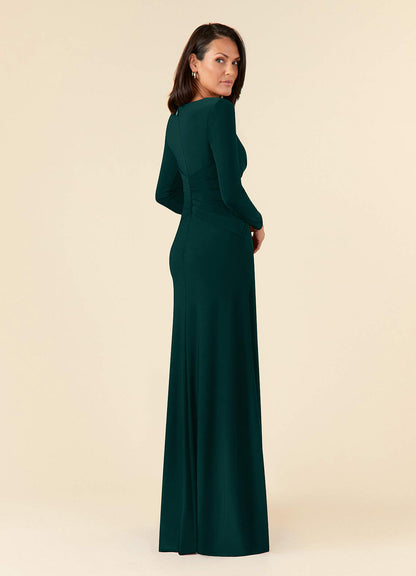 Pine A-Line Pleated Luxe Knit Dress