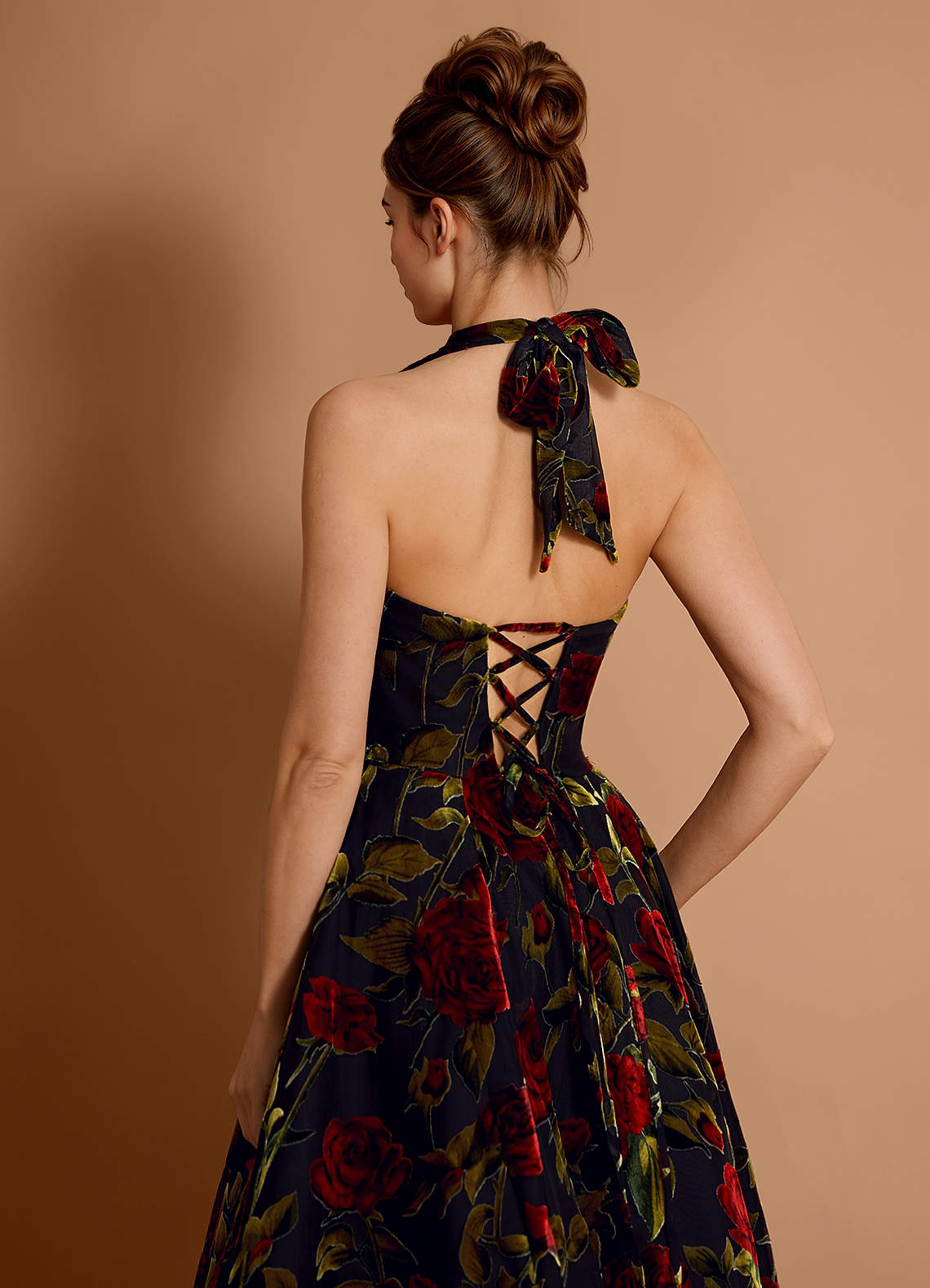 Anouk Black Multi Midi Dress  Dress