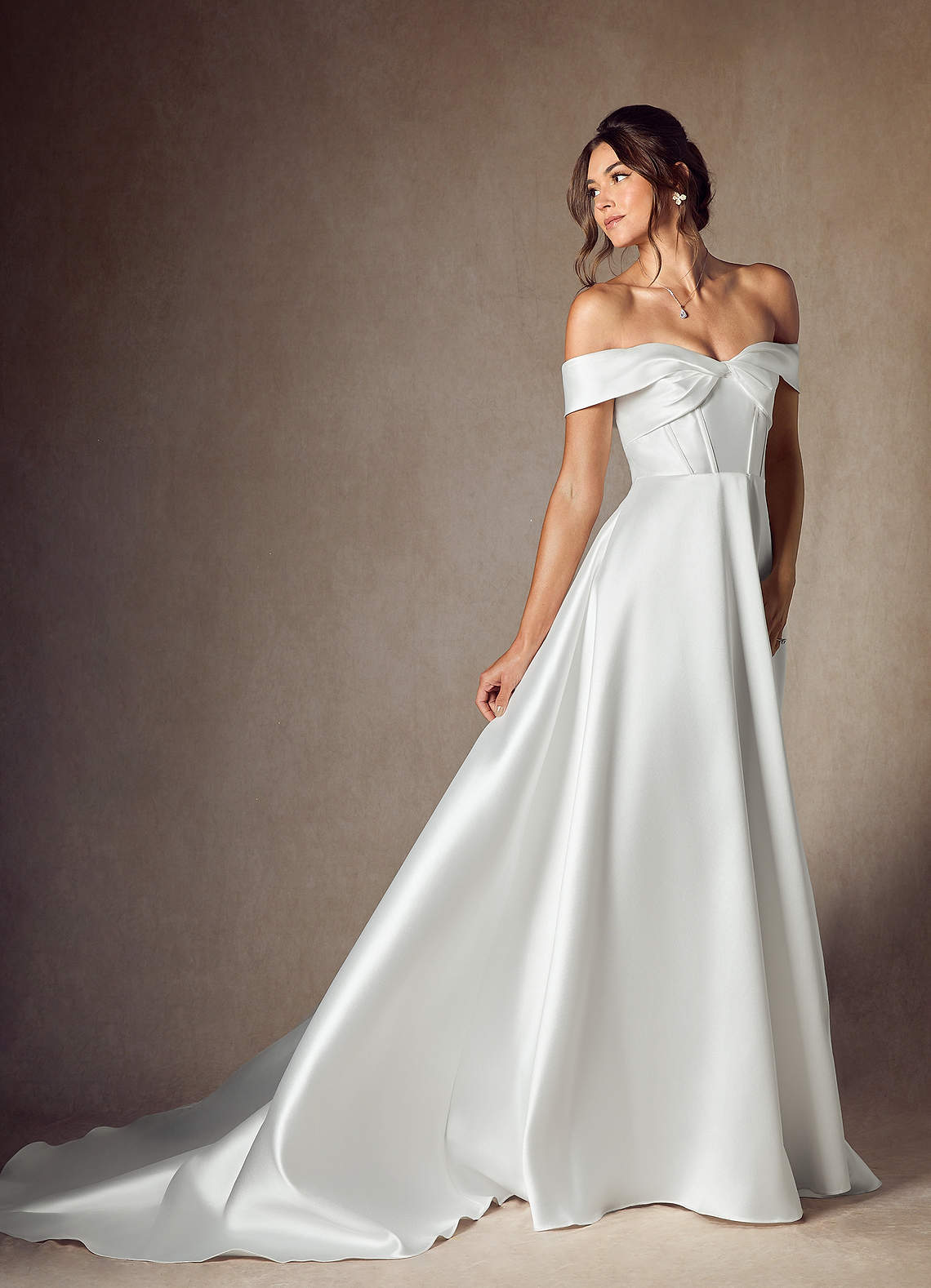 Diamond White A-Line Sweetheart Neckline Mikado Dress