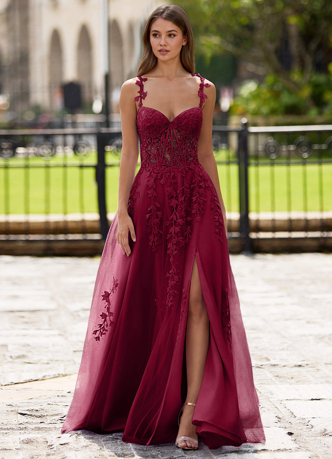 Dreamscape Burgundy A-Line Prom Dress  Dress