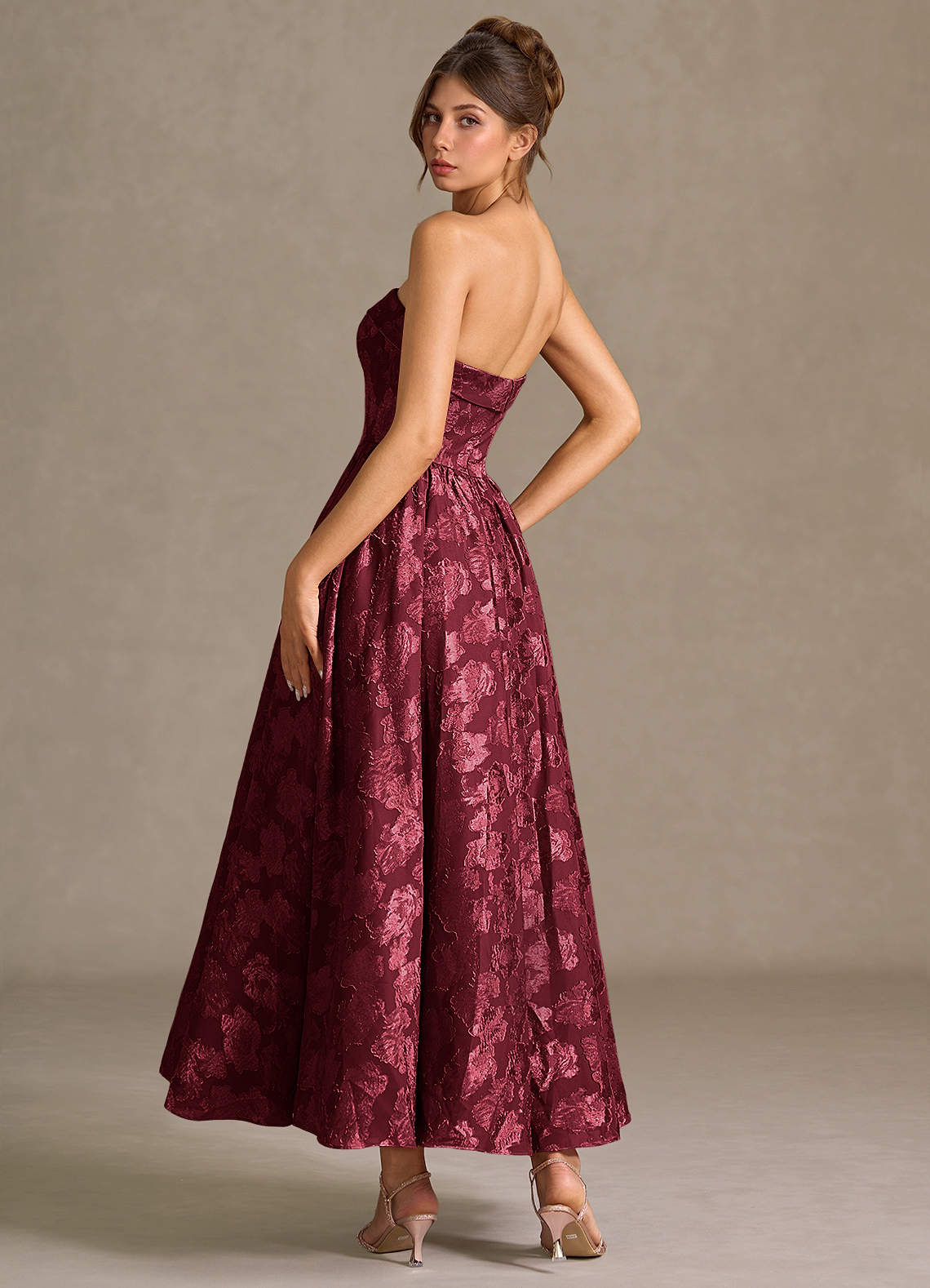 Mila Wine Midi Dress