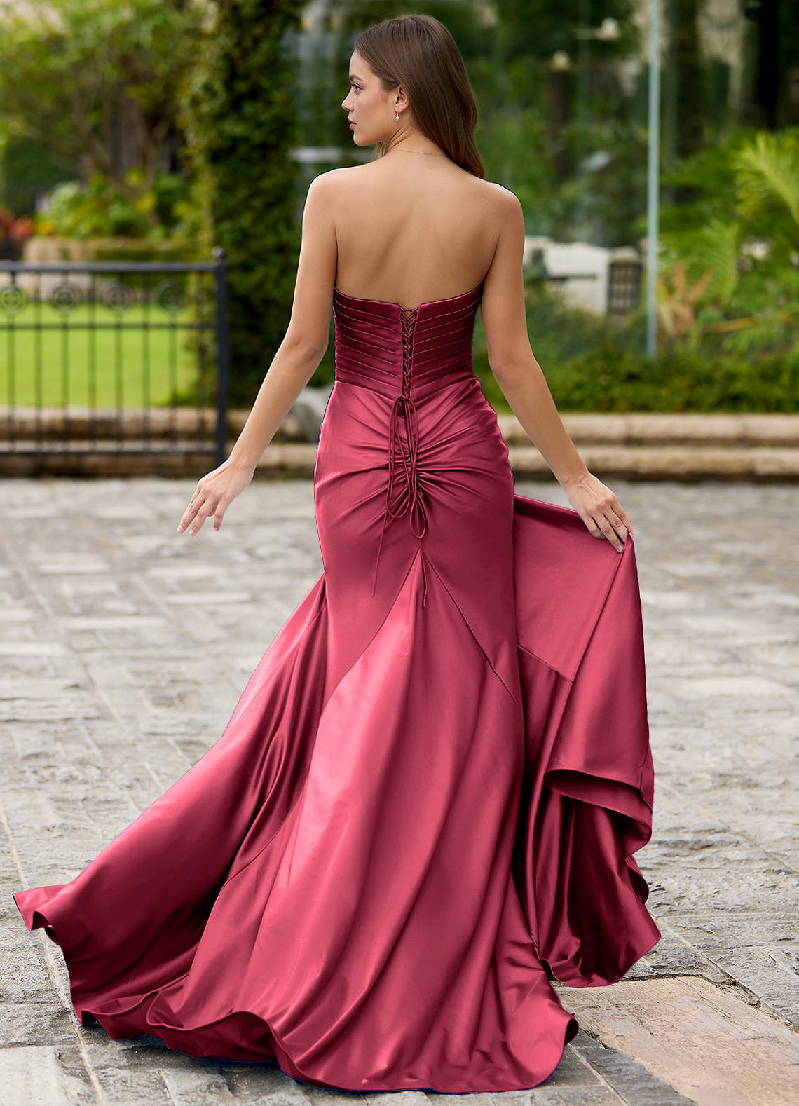 Glitz Burgundy Mermaid Prom Dress  Dress