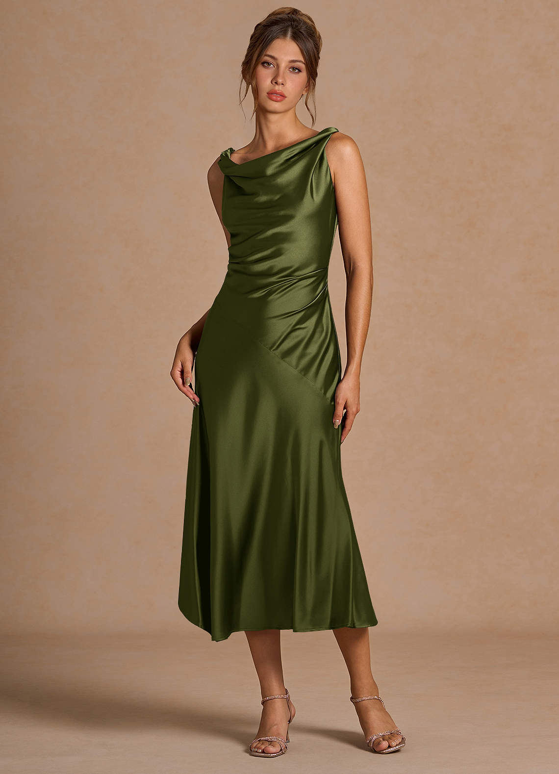 Adriana Olive Midi Dress  Dress