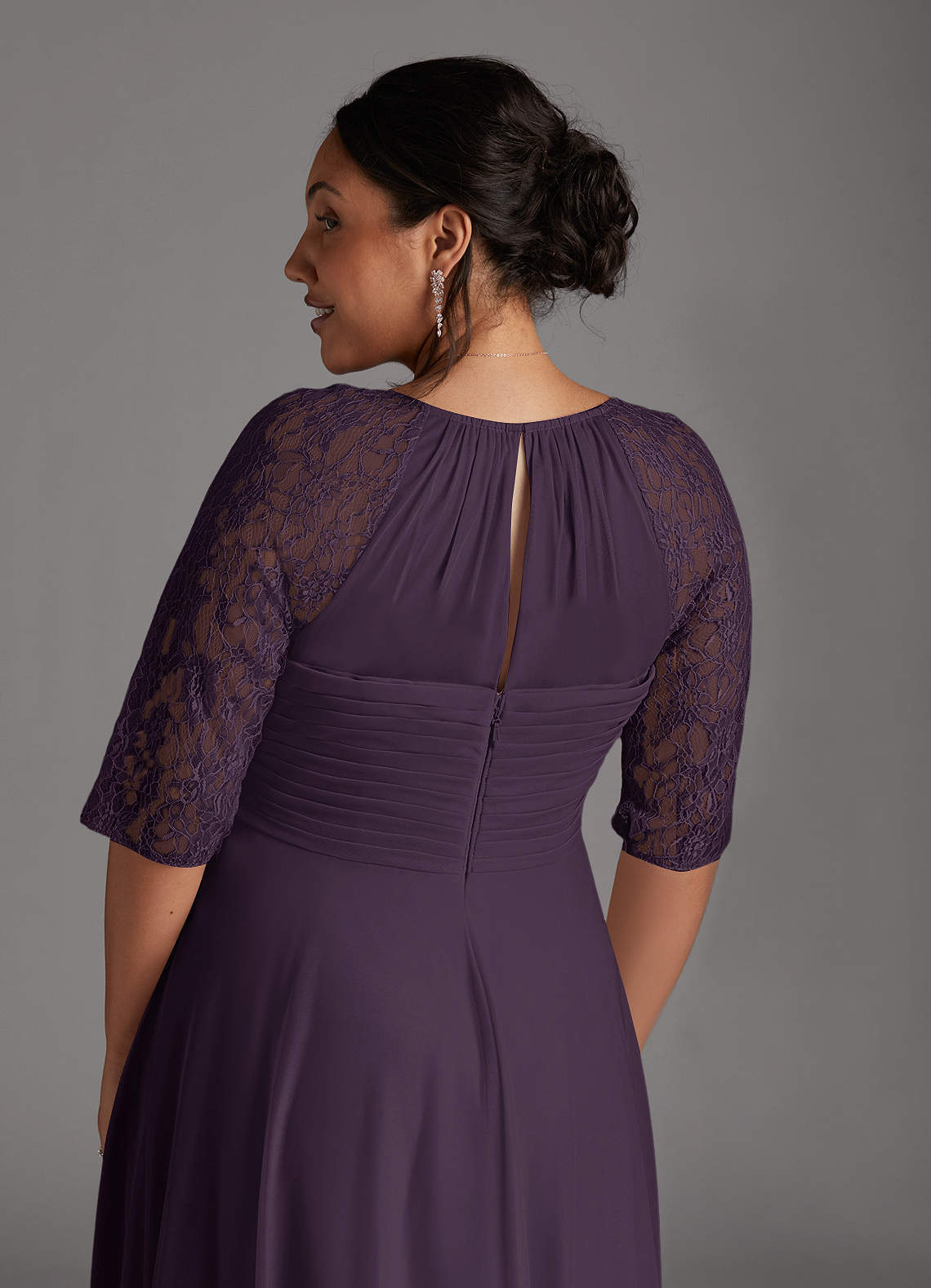 Plum A-Line Lace Dress