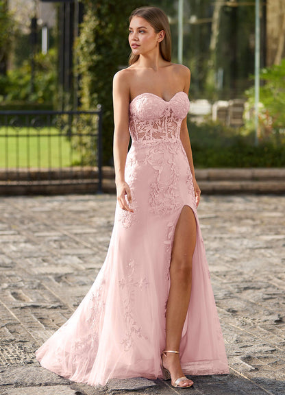 Lacefloral Pink Silk-Like Satin Prom Dress  Dress
