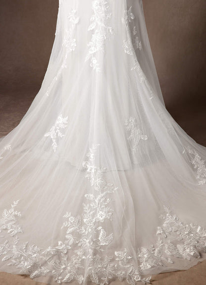 Diamond White Mermaid Sequins Tulle Dress