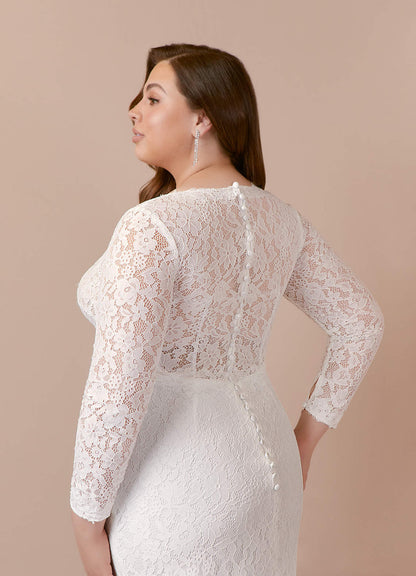 Diamond White Sheath V-Neck Tulle Dress