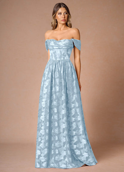 Hazel Powder Blue Pleated Maxi Dress  Dress