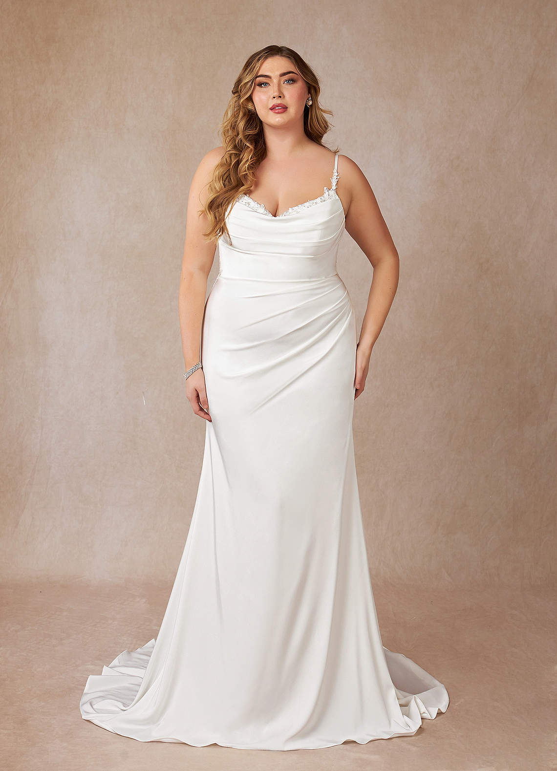 Diamond White Mermaid Sweetheart Sequins Crepe Back Satin Dress