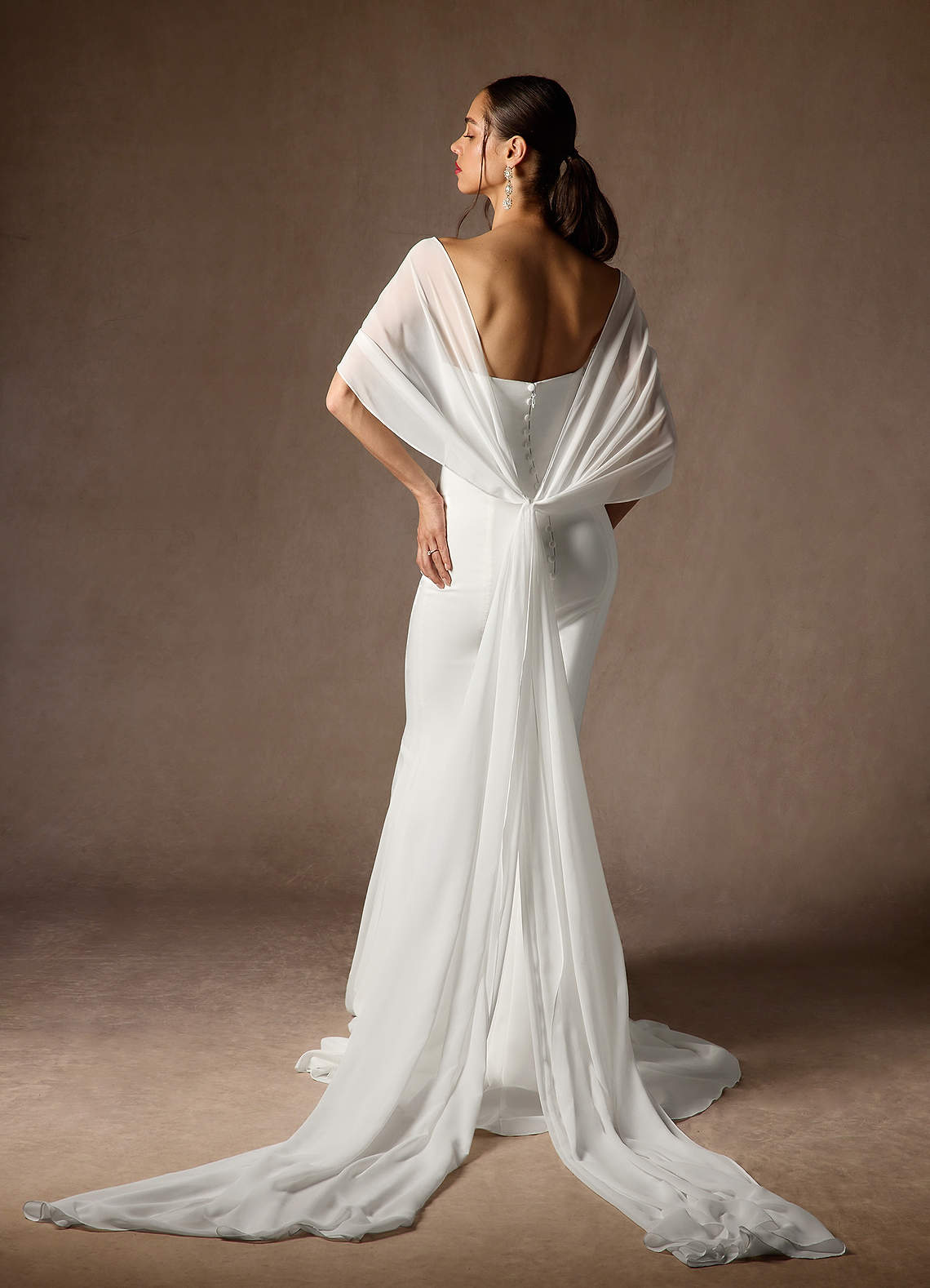 Diamond White Mermaid Off the Shoulder Chiffon Dress