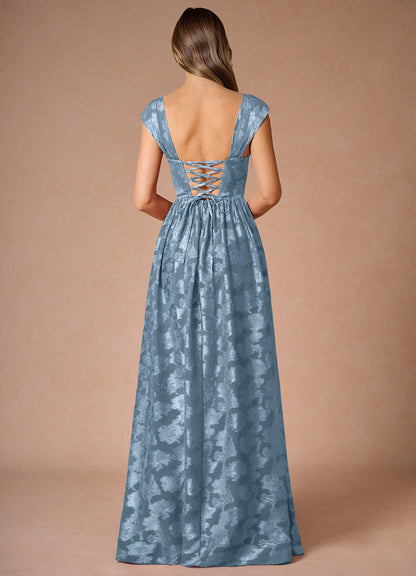 Hazel Dusty Blue Pleated Maxi Dress  Dress