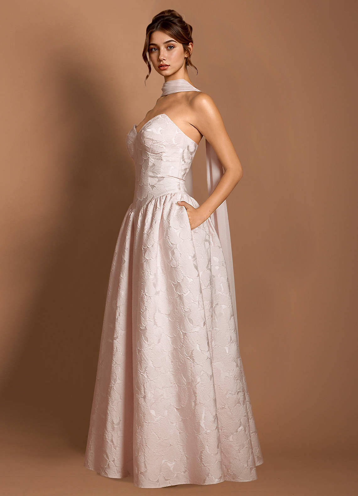 Astra Baby Pink Maxi Dress