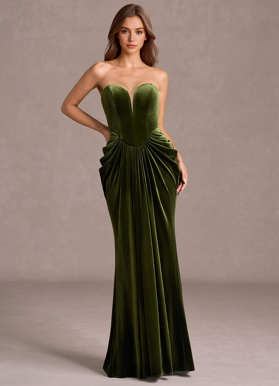 Sylvie Olive Maxi Gown  Dress