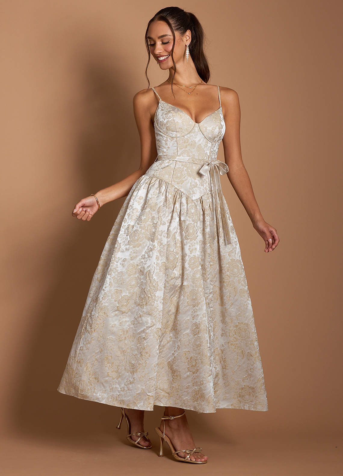 Tommi Vintage Champagne Maxi Dress